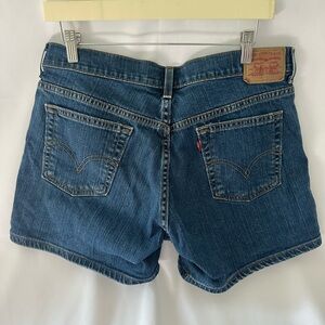 Levis Womens 12 MIS Nouveau Stretch Blue Denim Shorts Red Tab
